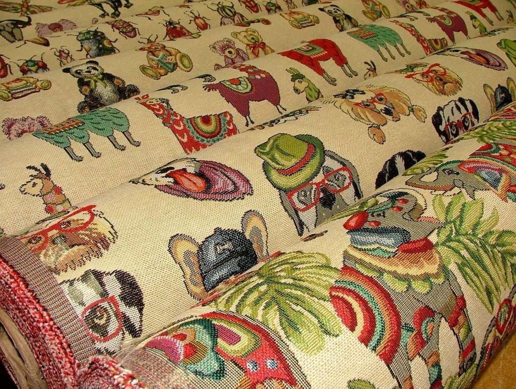 "Animal Tapestry" Designer Fabric Ideal For Upholstery Curtains Cushions Throws