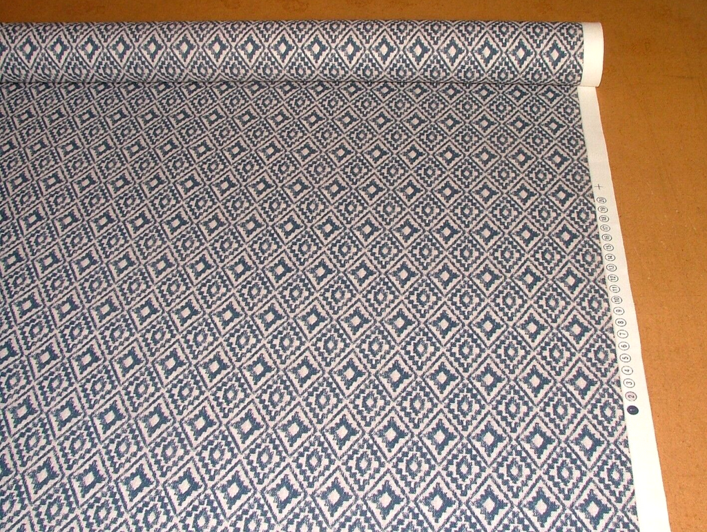 2.6 Metres iLiv Aztec Indigo Blue Woven Cotton Fabric Cushion Curtain