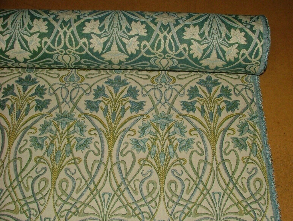 1.8 Metres Art Nouveau Tiffany Prussian Blue Jacquard Curtain Upholstery Cushion