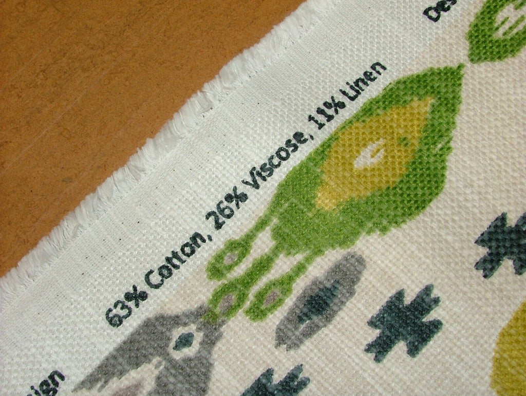 iLiv Boho Citrine Ikat Linen Blend Cotton Curtain Upholstery Cushion Fabric