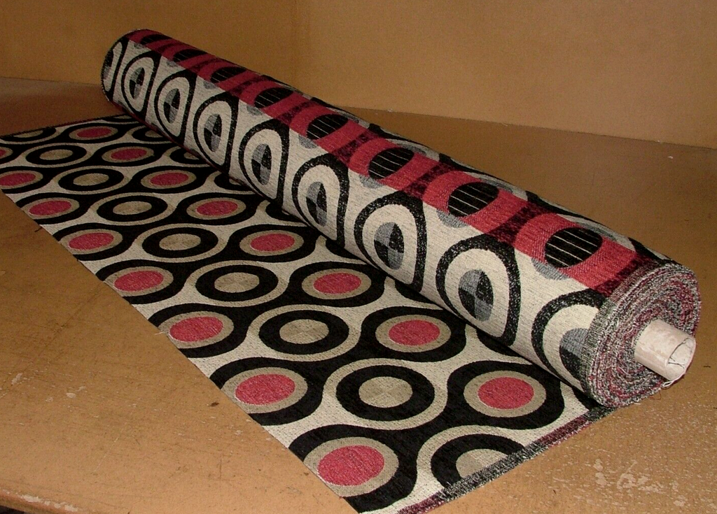 15 Metres Geometric Plush Chenille Fabric Curtain Upholstery Cushion RRP £675.00