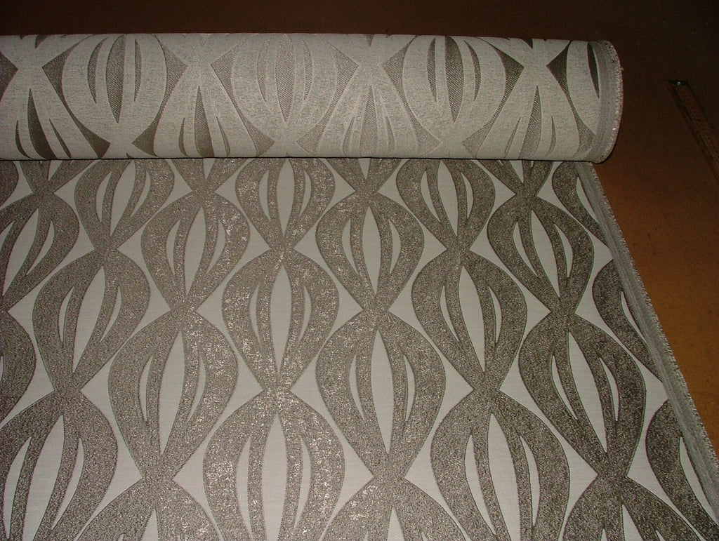 Woven Jacquard Curtain Fabric 18 Metres Geometric Bronze Cushion Soft Furnishing3