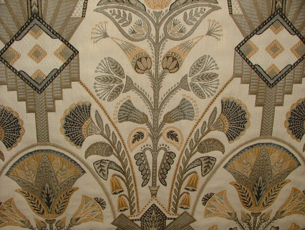 Art Deco Madison Soft Gold  Woven Jacquard Curtain Upholstery Cushion Fabric