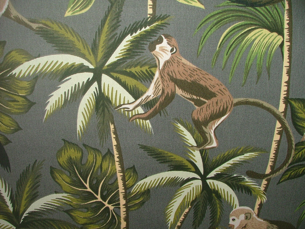 Tropical Monkey Botanical 100% Cotton Curtain Upholstery Cushion Blind Fabric