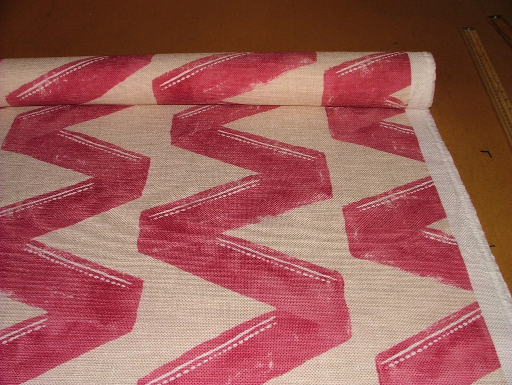 2 Metres Zigana Granita Linen Blend ZigZag Fabric - Curtain Upholstery Cushion4