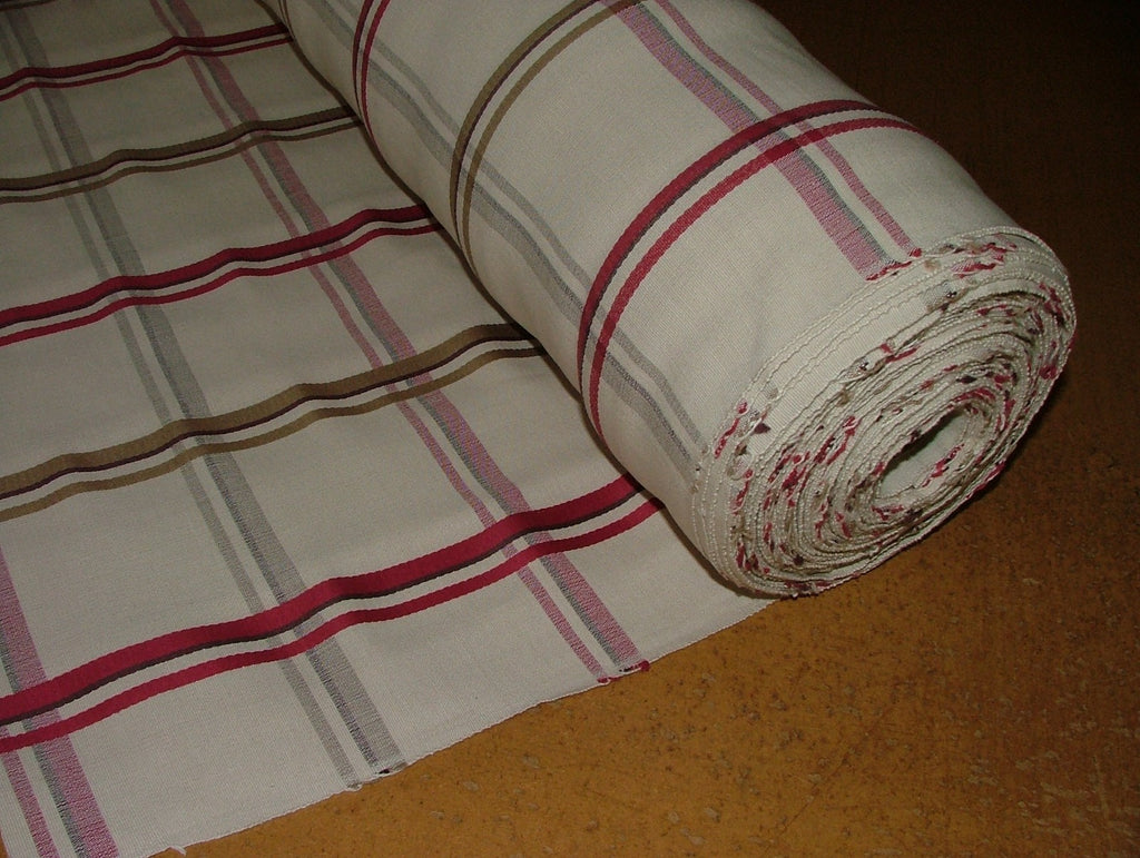 Romo Curtain Upholstery Fabric Quincey Redcurrant Woven Check - 14 Metres4
