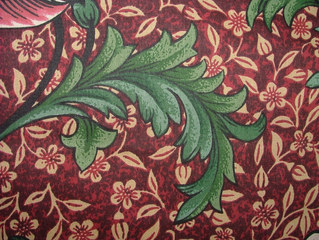 2.5 Metres iLiv Winter Garden Garnet Cotton Fabric Cushion Curtain Upholstery