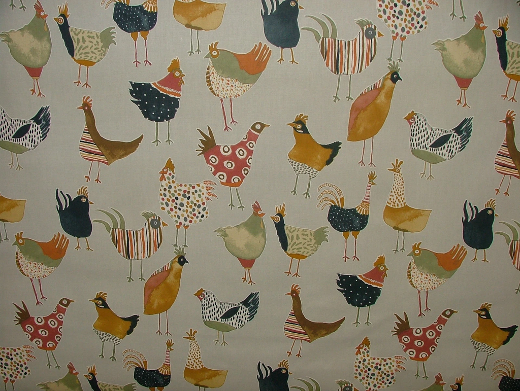 Prestigious Textiles Cotton Fabric Harriet Hens Colonial 2.3m Curtain Upholstery5