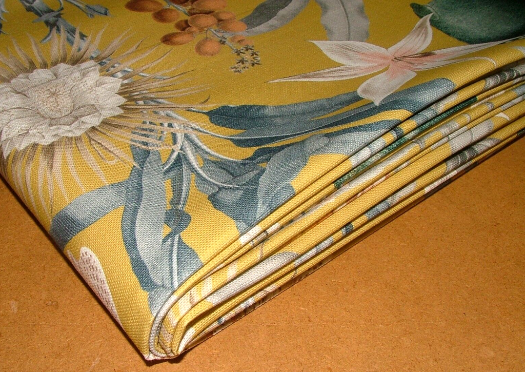 3.3 Metres iLiv Atrium Ochre Woven Cotton Fabric Cushion Curtain Upholstery