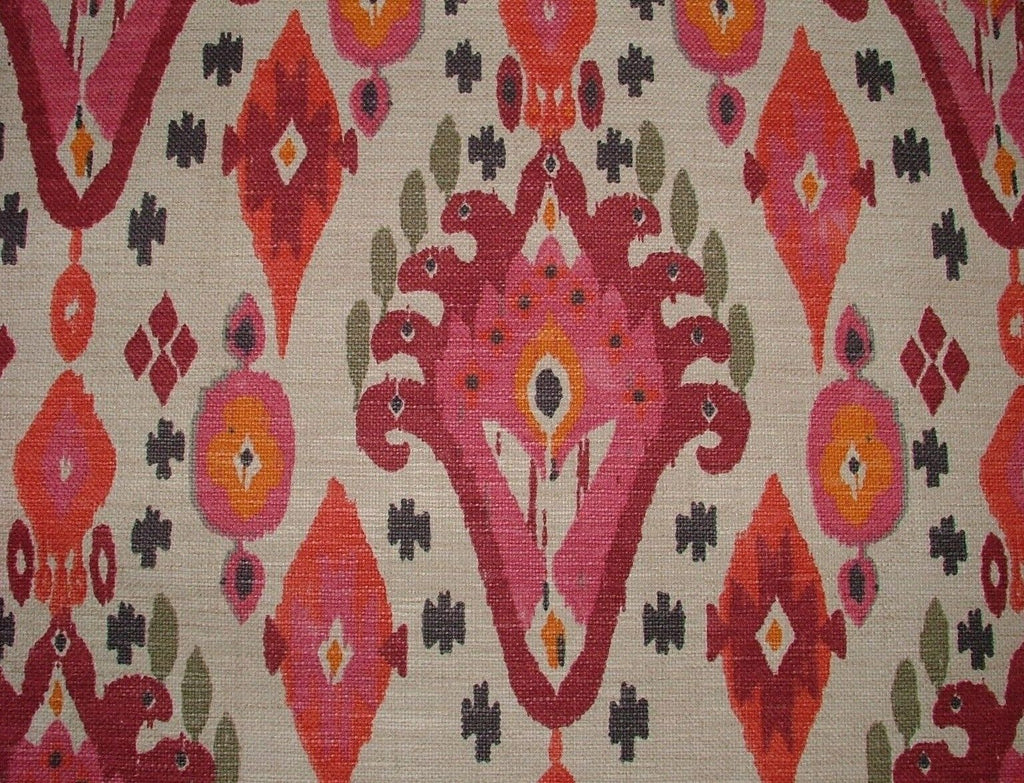 iLiv Boho Begonia Ikat Linen Blend Cotton Curtain Upholstery Cushion Fabric