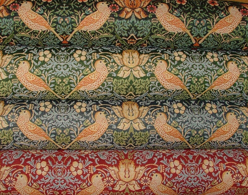 William Morris Strawberry Thief Tapestry Curtain Upholstery Cushion Fabric