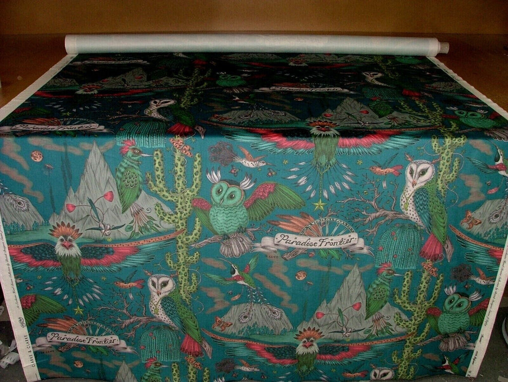 Emma J Shipley Frontier Teal Velvet Fabric Curtain Upholstery Cushion Use