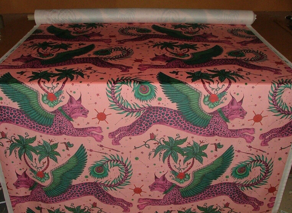 Emma J Shipley Lynx Coral Velvet Designer Fabric Curtain Upholstery Cushion Use