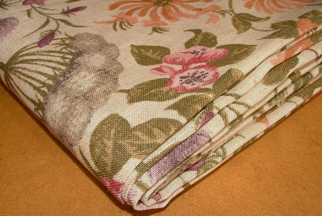 3 Metres iLiv Field Flowers Copper Linen Mix Fabric Cushion Curtain Upholstery