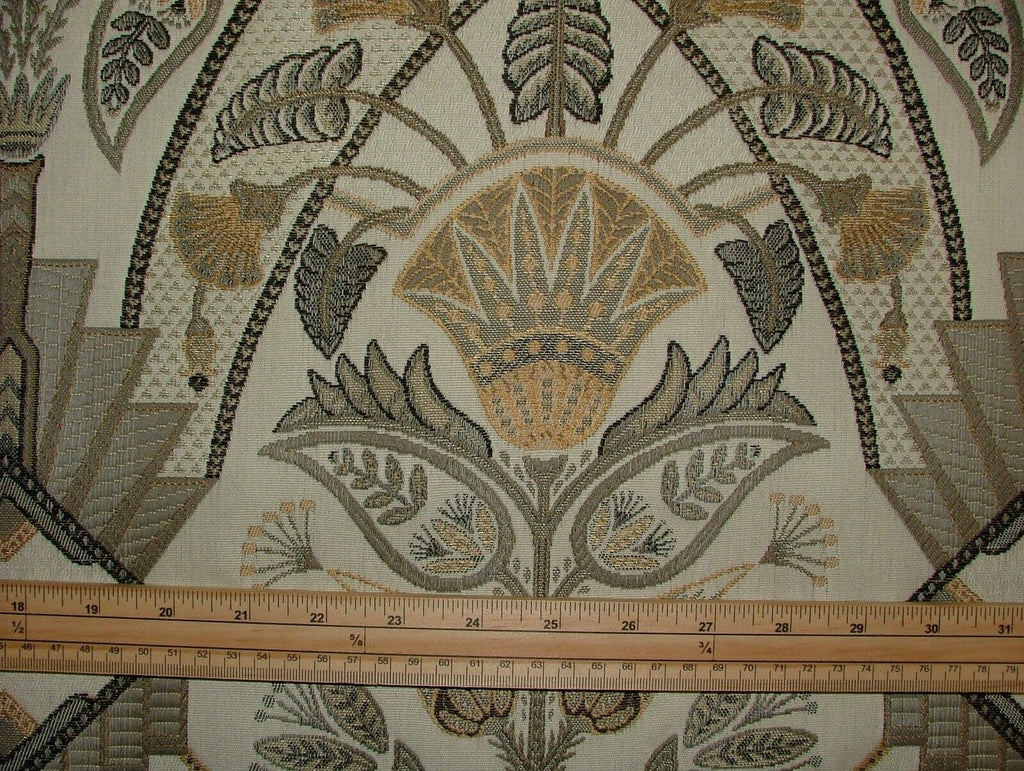 Art Deco Madison Soft Gold  Woven Jacquard Curtain Upholstery Cushion Fabric