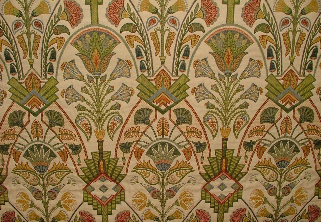 Art Deco Madison Olive Thick Woven Jacquard Curtain Upholstery Cushion Fabric