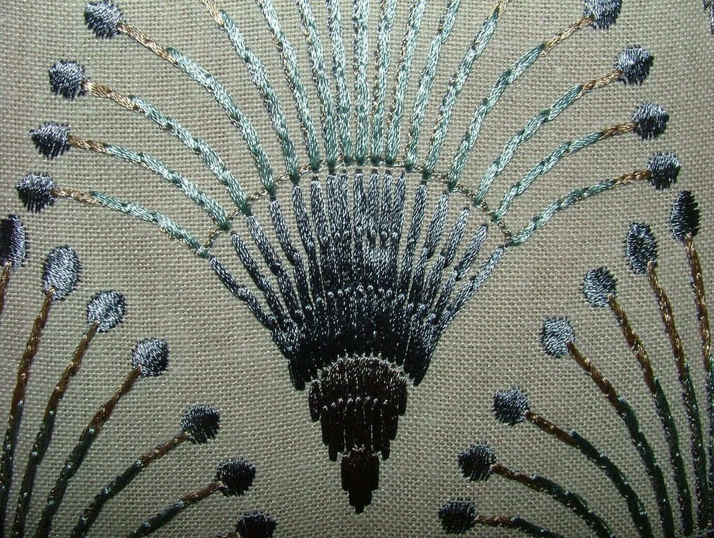 Embroidered Art Deco Fan Cloud Fabric Curtain Upholstery Cushion Soft Furnishing