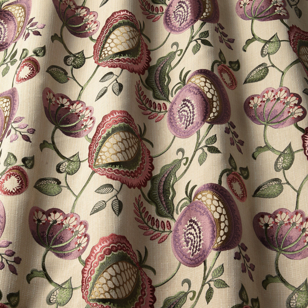 1.9 Metres iLiv Figs & Strawberry Thistle Embroidered Fabric Curtain Upholstery