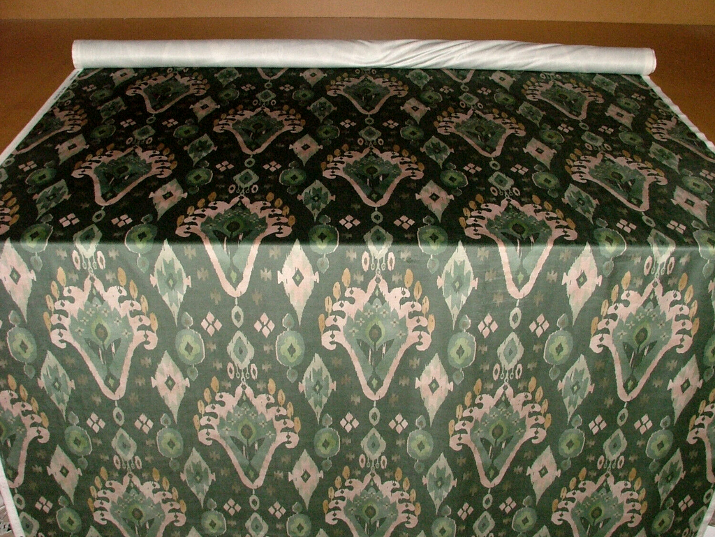 0.9 Metres iLiv Kasbah Forest Ikat Velvet Fabric Cushion Curtain Upholstery5