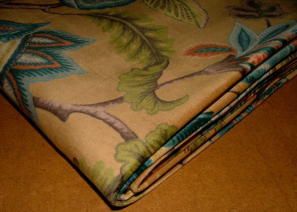 2.2 Metres iLiv Sarita Ochre Velvet Fabric Cushion Curtain Upholstery