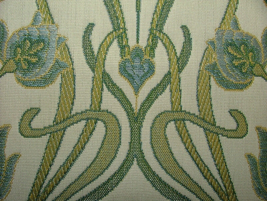 Art Nouveau Pugin Duckegg Woven Jacquard Curtain Upholstery Cushion Blind Fabric