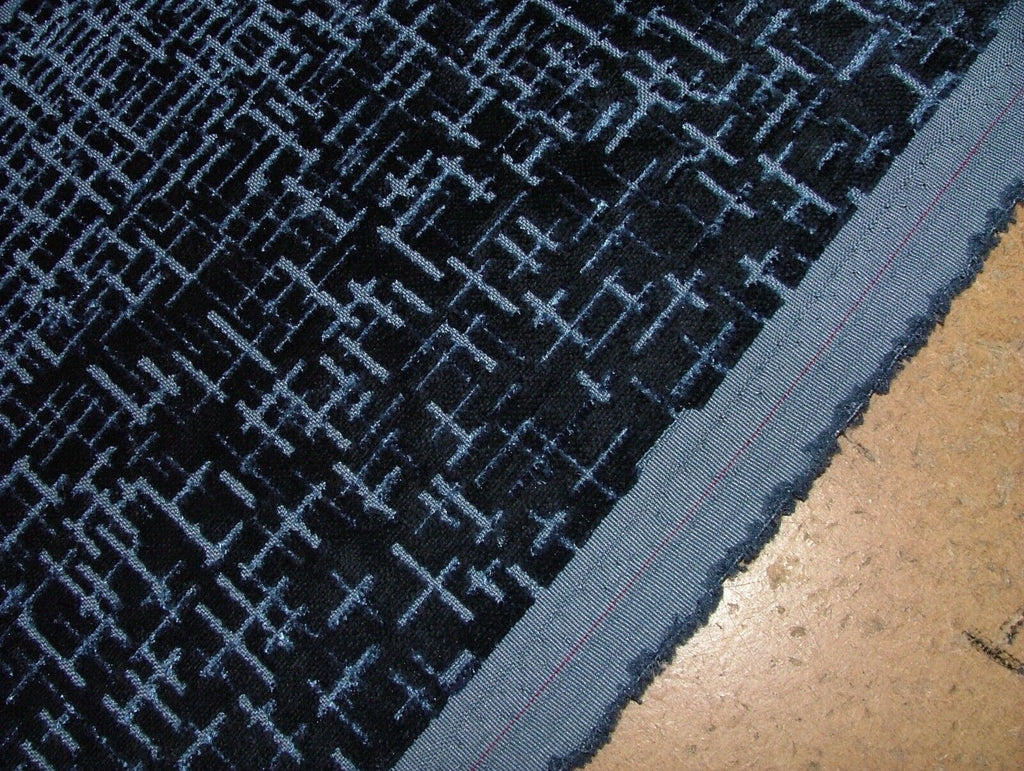 15 Metre Sapphire Blue Velvet Upholstery Cushion Curtain Fabric RRP £900.00