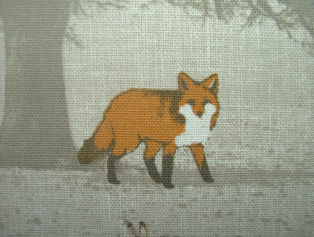 TATTON AUTUMN Fox Deer Stag 100% Cotton Curtain Upholstery Cushion Fabric