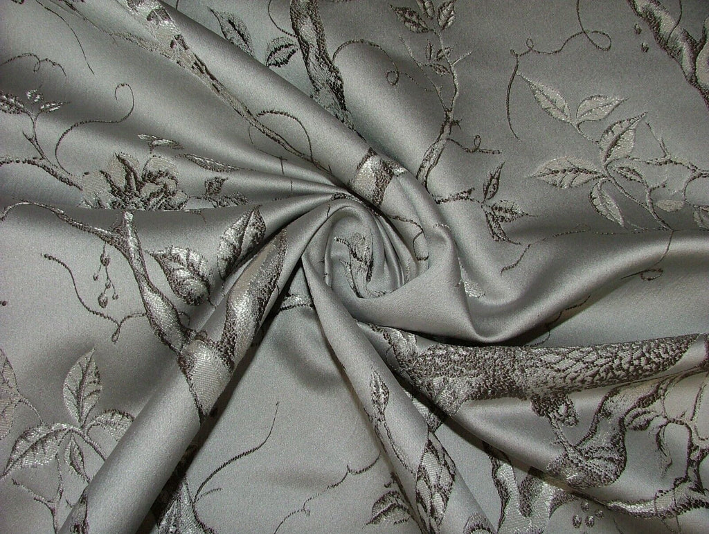 22 Metres Pheasant Bird Silver Jacquard Curtain Upholstery Cushion Fabric