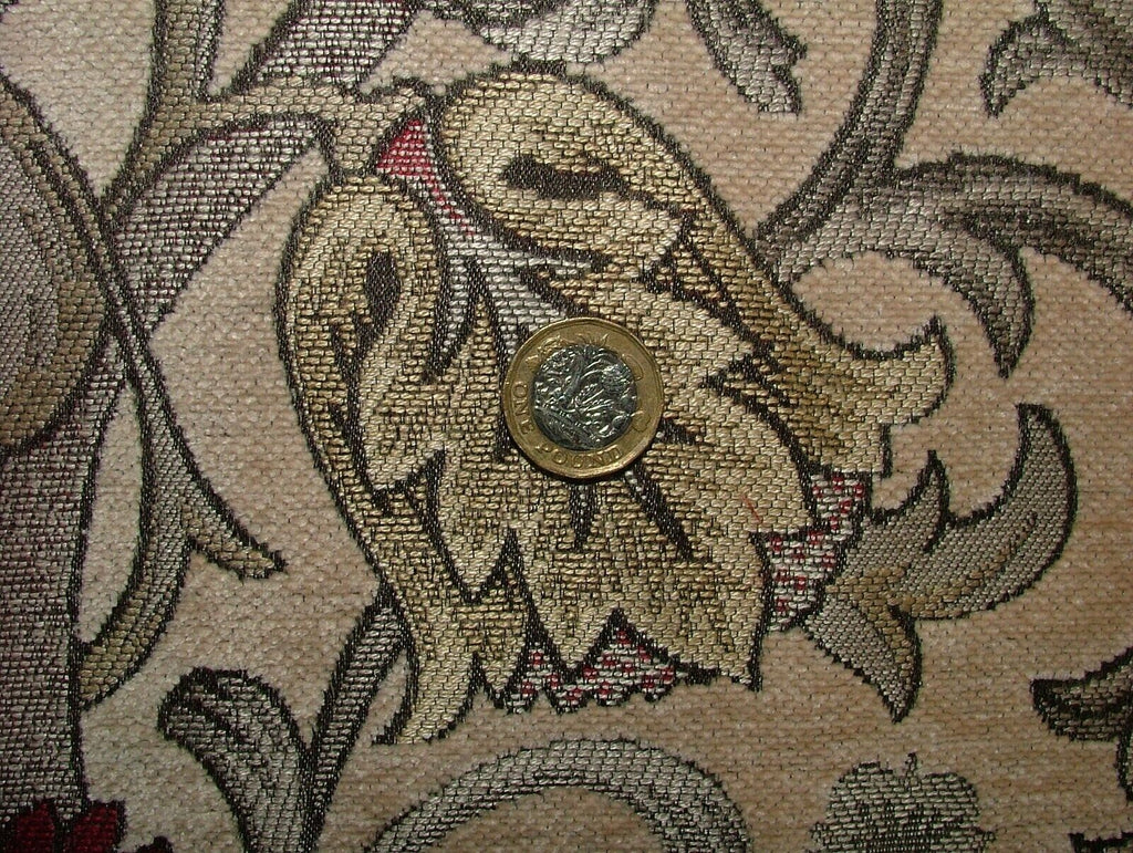 Scottish Thistle Ruby Chenille Fabric Curtain Cushion Upholstery Throws Blinds