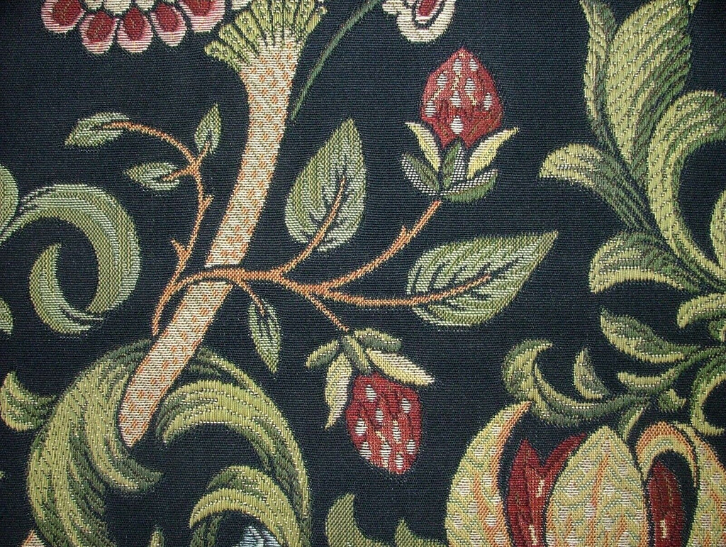 Sandringham Gardens Navy Woven Jacquard Curtain Upholstery Cushion Blind Fabric