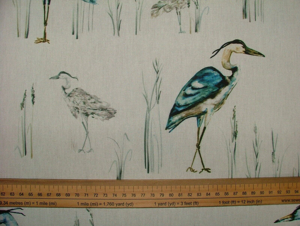 iLiv Herons Lagoon Cotton Curtain Upholstery Cushion Roman Blind Bird Fabric