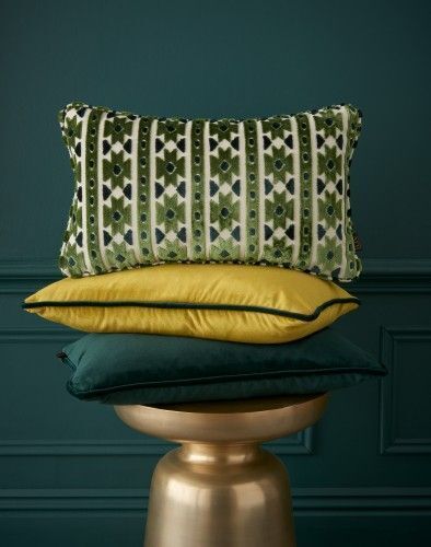 Kasbah Emerald Green Extra Thick Plush Velvet Fabric Curtain Upholstery Cushion