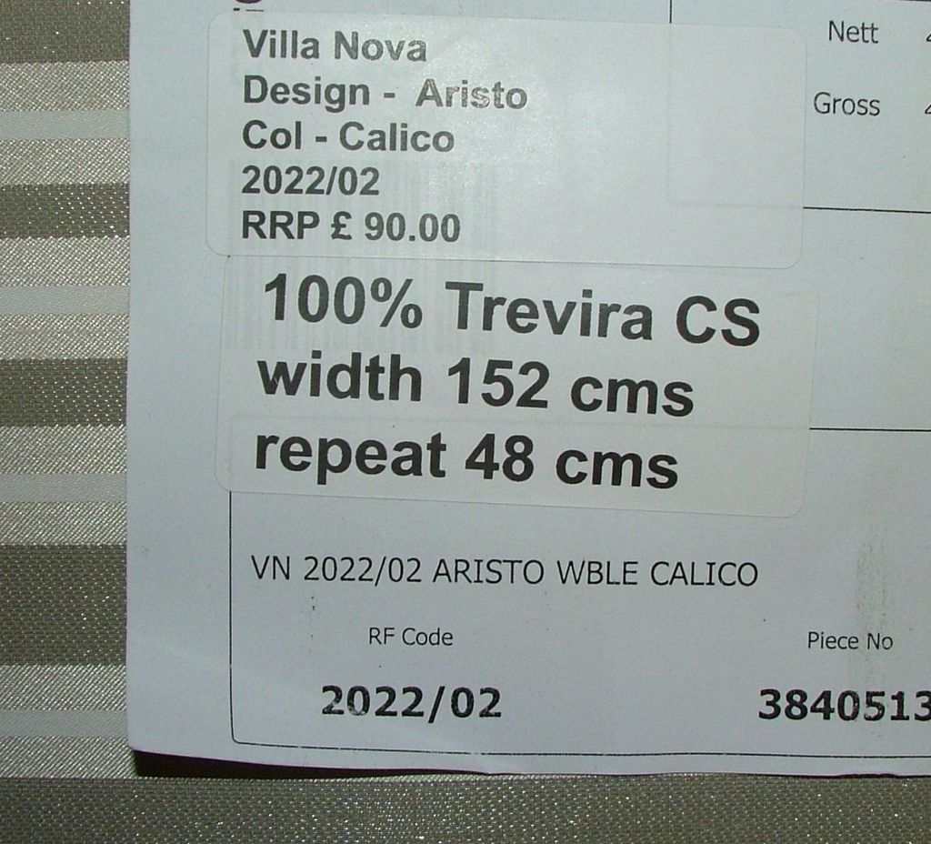 Romo Curtain Fabric ARISTO CALICO    -    RRP £1440.00   -    16 Metre Roll9