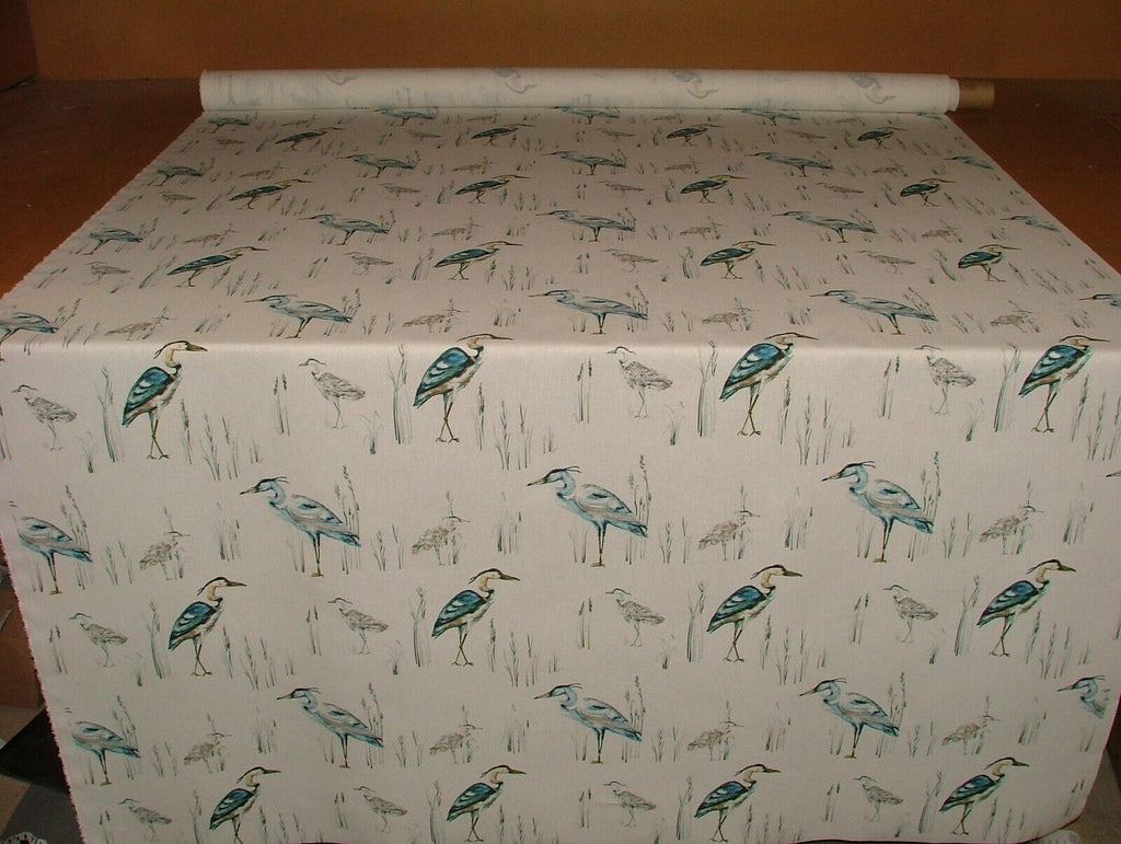 iLiv Herons Lagoon Cotton Curtain Upholstery Cushion Roman Blind Bird Fabric