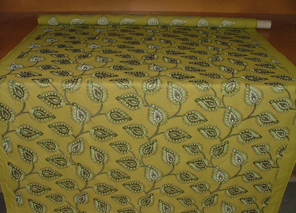 Shiraz Citrine Embroidered Jacquard Curtain Upholstery Cushion Designer Fabric