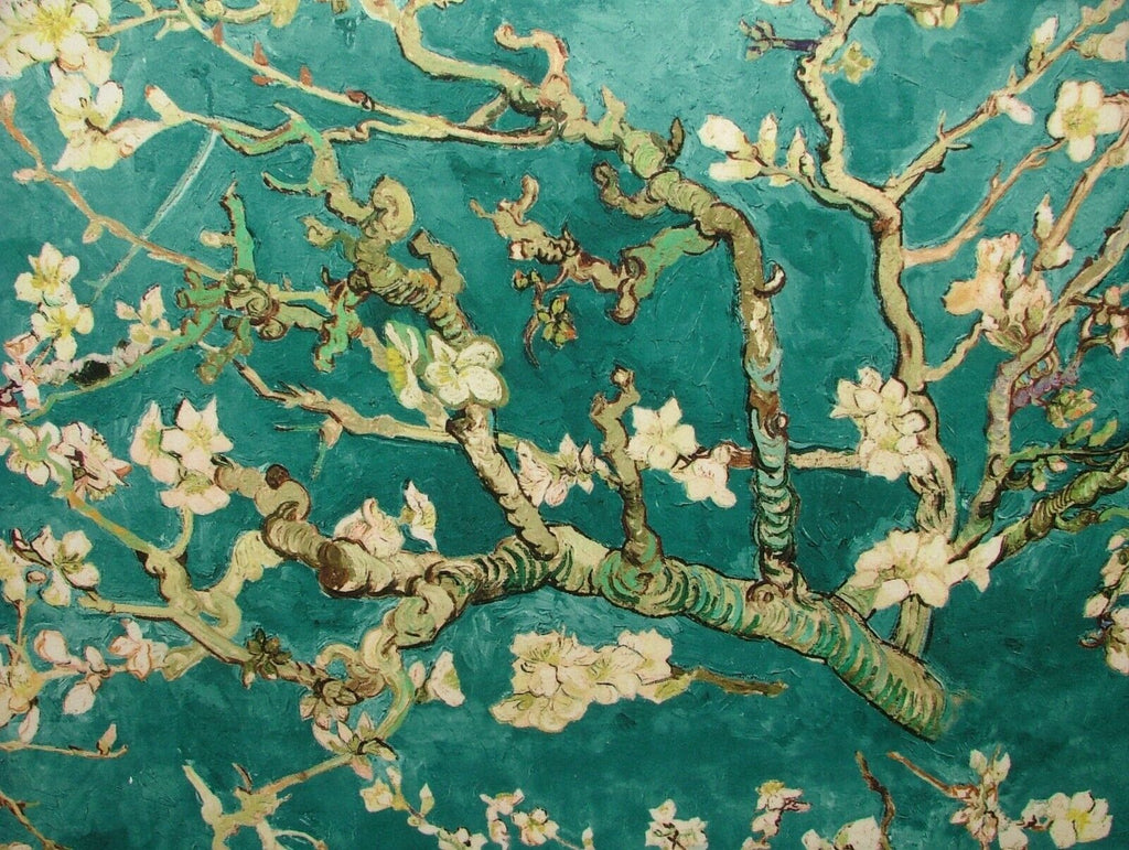 Japanese Cherry Blossom Tree Teal Velvet Fabric Curtain Upholstery Cushion Use