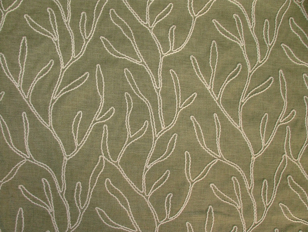 1 Metre iLiv Twig Sage Embroidered Fabric Curtain Blind Upholstery Cushion1