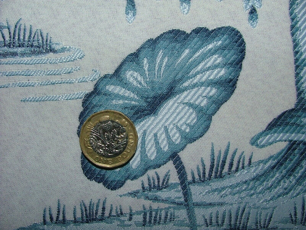 Japanese Oriental Tree Delft Jacquard Fabric Curtain Upholstery Cushion Blind