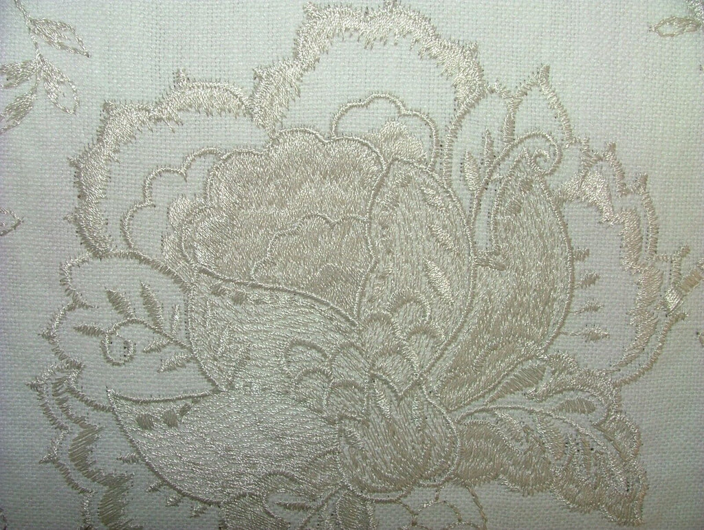 18 Metres Sandringham Natural Embroidered Curtain Upholstery Fabric RRP £720.00