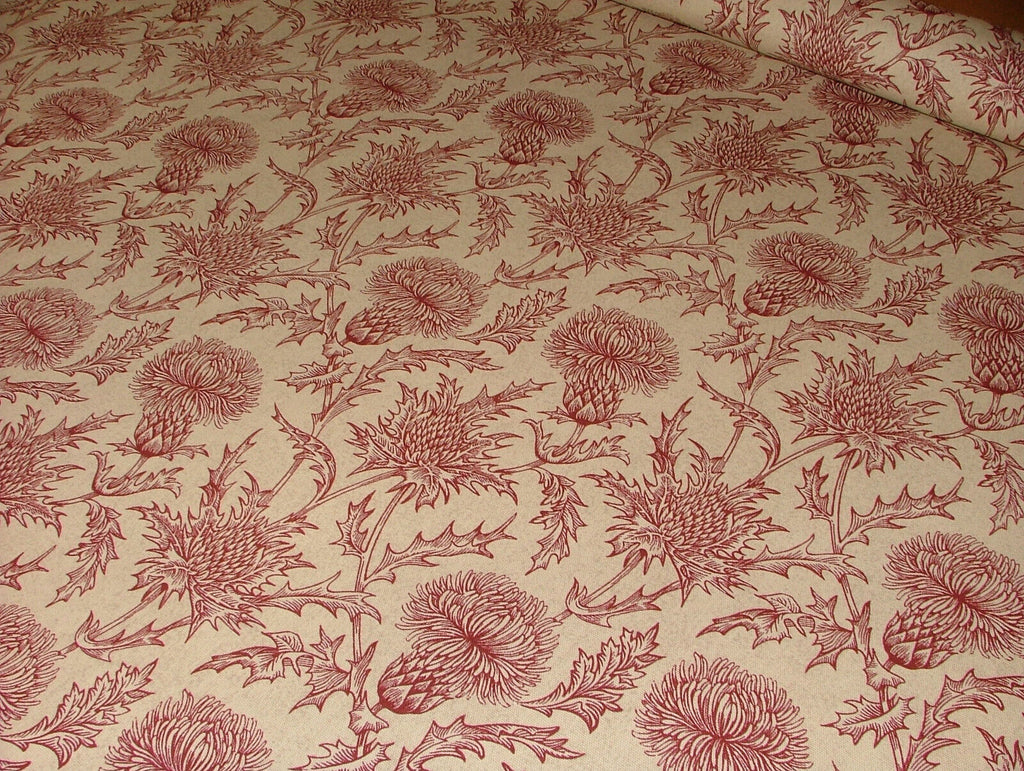 2.8m iLiv Carlina Garnet Thistle Cotton Curtain Upholstery Cushion Fabric