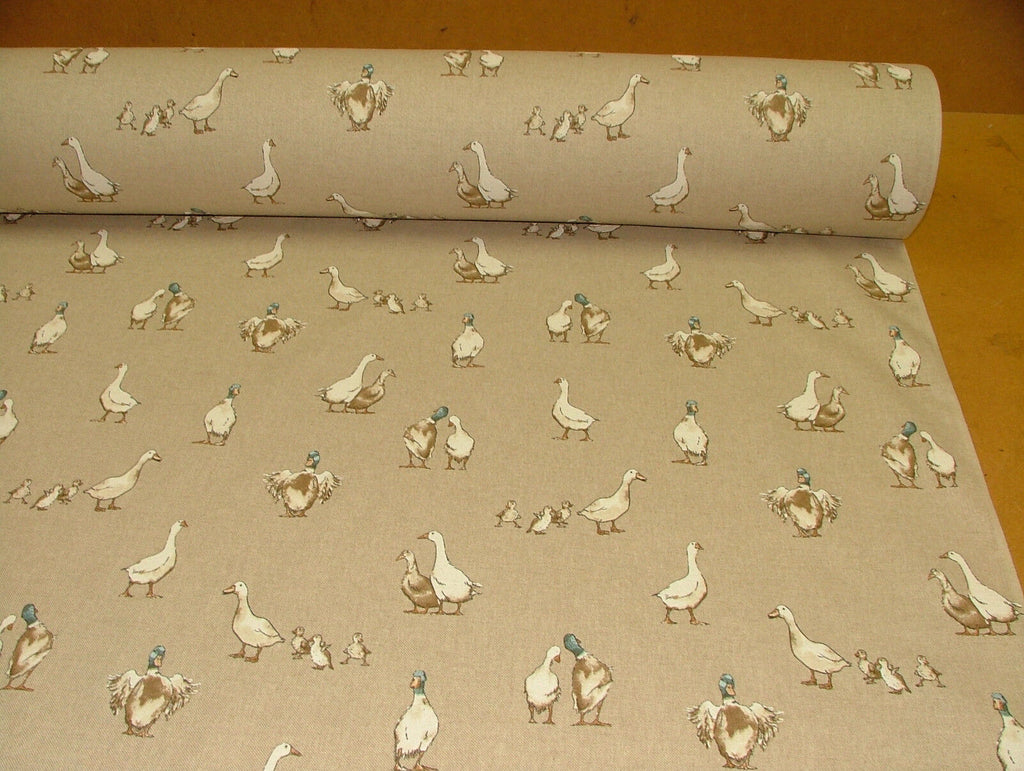 Mini Prints Country Side Animals Linen Look Fabric Curtain Upholstery Quilting