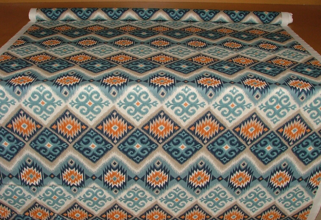 3.5 Metres iLiv Navajo Teal Woven Cotton Fabric Cushion Curtain Upholstery