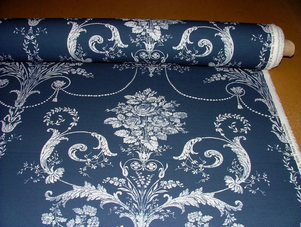13 Metre Laura Ashley Josette Midnight Blue Fabric Curtain Cushion Upholstery8
