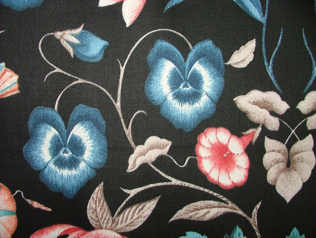 7.5 Metres iLiv Fontaine Onyx Floral Cotton Fabric Cushion Curtain Upholstery