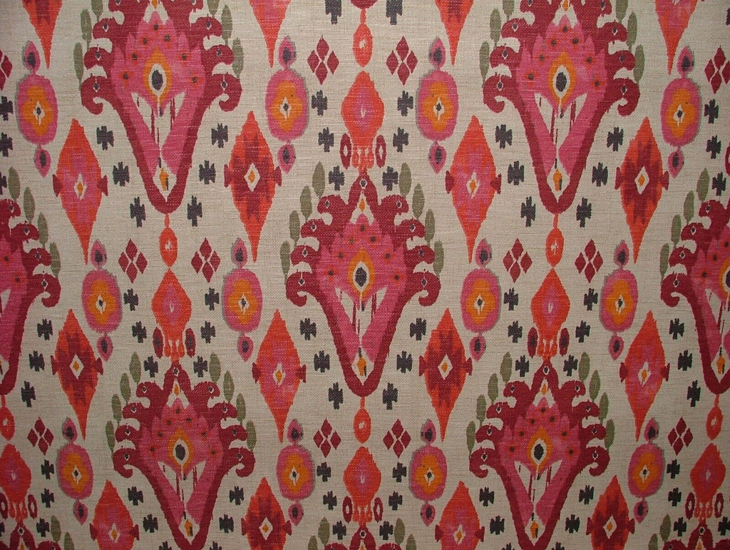 iLiv Boho Begonia Ikat Linen Blend Cotton Curtain Upholstery Cushion Fabric