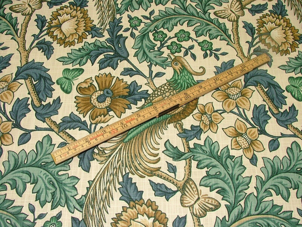 Oakmere Verdigris Cotton Curtain Upholstery Quilting Roman Blind Fabric Morris