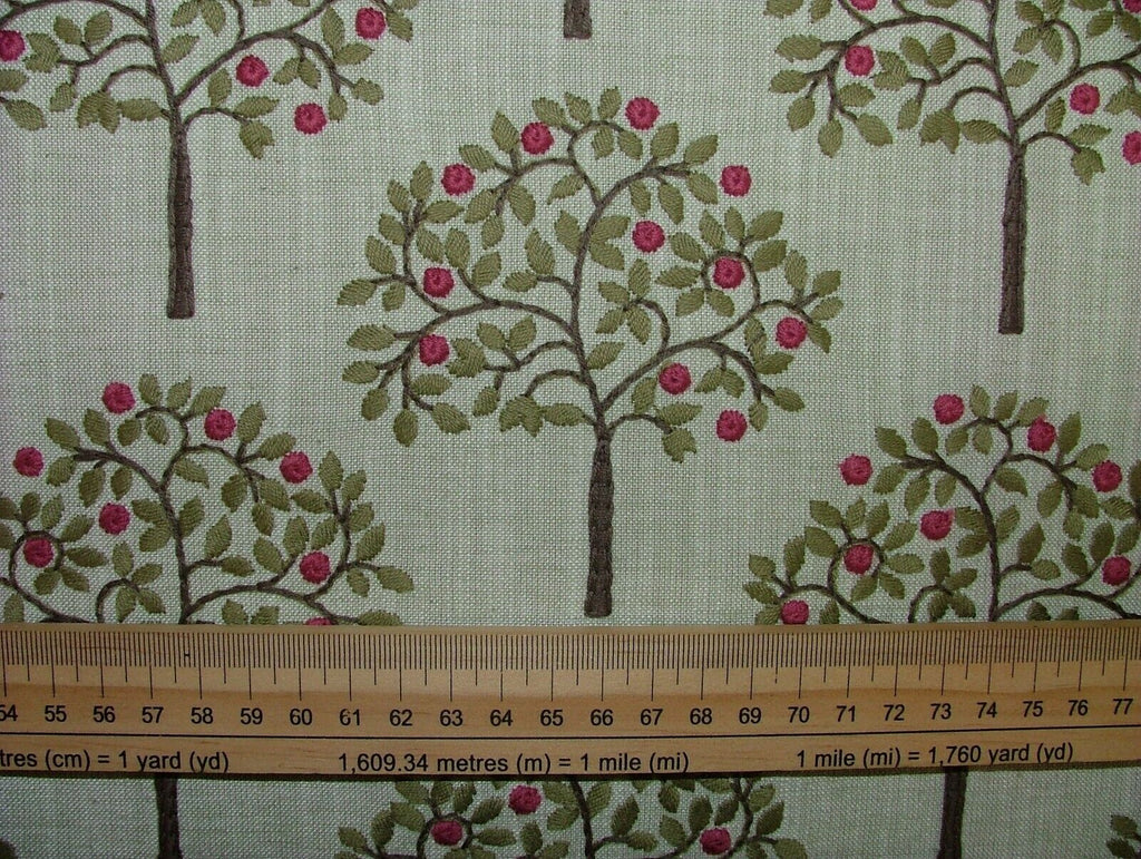 2.8 Metre Orange Grove Mist Embroidered Fabric Curtain Upholstery Cushion