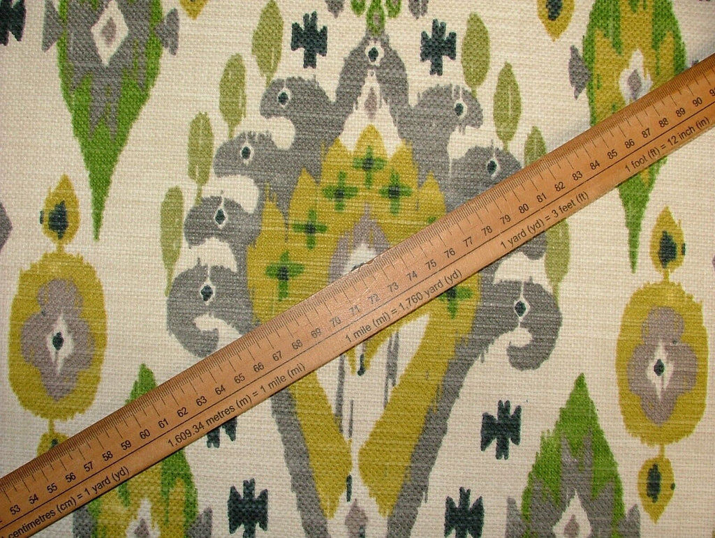 iLiv Boho Citrine Ikat Linen Blend Cotton Curtain Upholstery Cushion Fabric