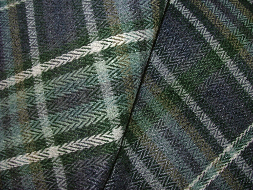 2.7 Metre Pitlochry Indigo Blue Tartan Flame Retardant Fabric Upholstery Cushion