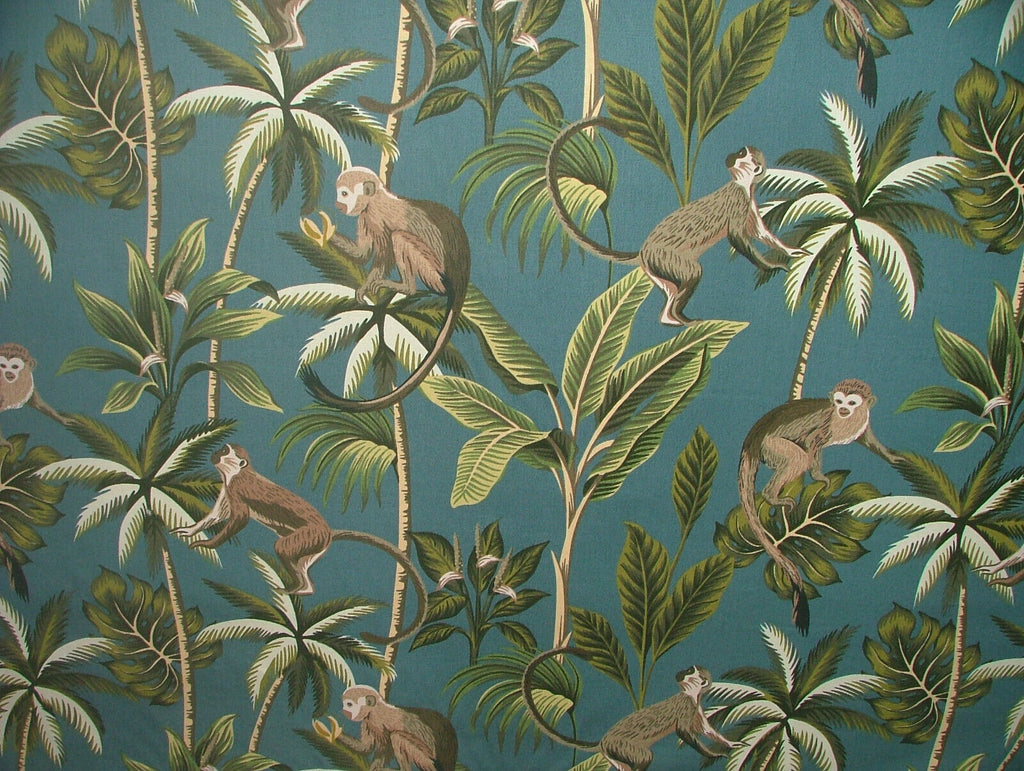 Tropical Monkey Botanical 100% Cotton Curtain Upholstery Cushion Blind Fabric